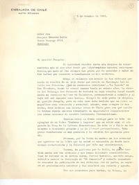 [Carta] 1964 oct. 5, Quito, Ecuador [a] Joaquín Edwards Bello, Santiago, Chile
