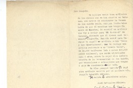[Carta] c. 1957 [Caracas, Venezuela] [a] Joaquín Edwards Bello