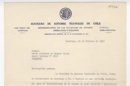 [Carta] 1968 febrero 21, Santiago, [Chile] [a] Marta Albornoz