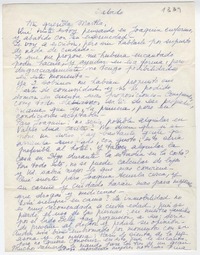 [Carta] 1961, Sábado,[Paris, Francia] [a] Marta Albornoz