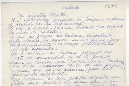 [Carta] 1961, Sábado,[Paris, Francia] [a] Marta Albornoz