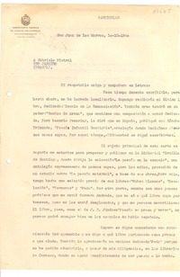 [Carta] 1940 dic. 10, San Juan de Los Morros, [Venezuela] [a] Gabriela Mistral, Río de Janeiro, Brasil