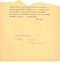 [Telegrama] [1959 oct. 30], [Pound Ridge, New York] [a] Radomiro Tomic, Santiago, Chile