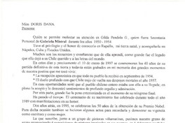 [Carta] 1996 dic. 31, Viña del Mar, Chile [a] Doris Dana, Florida