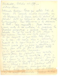 [Carta] 1954 oct. 11, Montevideo, Uruguay [a] Doris Dana, [New York]