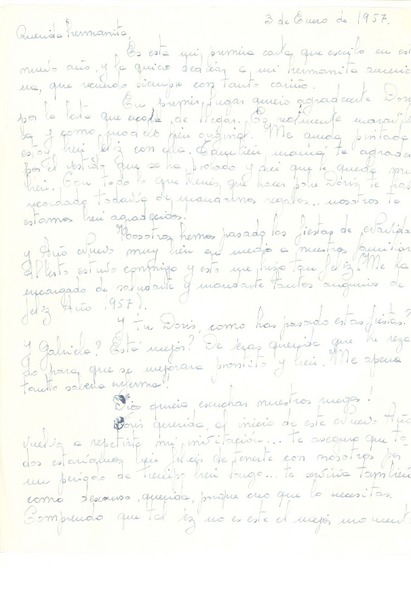 [Carta] 1957 ene. 3, [Rapallo], [Italia] [a] Doris Dana, [New York]