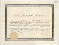 [Carta patente] [aceptando el nombramiento de Gabriela Mistral como Cónsul de Niteroi, Estado de Río de Janeiro en Brasil.]