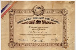 [Diploma] 1956 sep. 24, Santiago, Chile [a] Gabriela Mistral