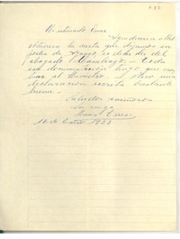 [Carta] 1933 ene. 16, [San Carlos], [Chile] [a] Omar Cáceres