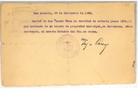 [Recibo] 1929, nov. 29, San Antonio, Chile [a] Manuel Meza