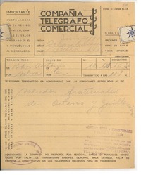 [Telegrama] 1934 jun. 21, San Antonio, Chile [a] Luis Omar Cáceres, Santiago, Chile