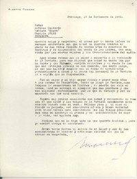 [Carta] 1971 oct. 17, Santiago, Chile [a] Alfonso Calderón