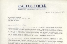 [Carta] 1987 dic. 12, Buenos Aires, Argentina [a] Alfonso Calderón, Santiago, Chile