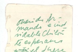 [Carta] 1961 abr. 18, Melipilla, Chile [a] Armando Benavente