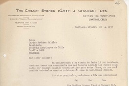 [Carta] 1949 oct. 22, Santiago, Chile [a] Carlos Préndez Saldías
