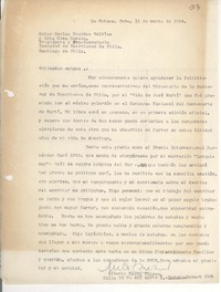 [Carta] 1954 mar. 11, La Habana, Cuba [a] Carlos Préndez Saldías