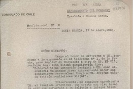 [Oficio consular N°2] 1948 enero 27, Bahía Blanca, Argentina [a] Consulado de Chile, Buenos Aires