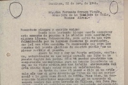 [Carta] 1944 noviembre 23, Santiago, Chile [a] Fernando Orrego Vicuña, Buenos Aires