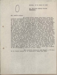 [Carta] 1949 enero 19, Bilbao, España [a] Fernando Orrego Vicuña, Santiago [Chile]