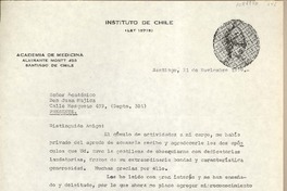 [Carta] 1979 noviembre 21, Santiago, Chile [a] Juan Mujica de la Fuente