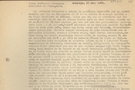 [Carta] 1960 noviembre 25, Arequipa, Perú [a] Jorge Errázuriz Echenique, Lima, Perú