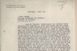 [Carta] 1959 noviembre 5, Santiago, Chile [a] Gonzalo Fernández de Córdoba