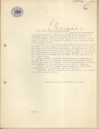 [Carta] 1961 septiembre 4, Santiago, Chile [a] Juan Mujica, Arequipa, Perú