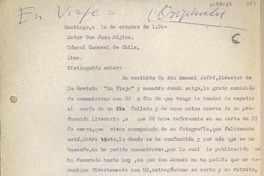[Carta] 1964 octubre 26, Santiago, Chile [a] Juan Mujica, Lima, Perú