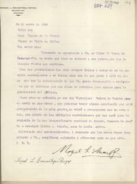 [Carta] 1936 enero 20, Santiago, Chile [a] Juan Mujica, Cónsul de Chile en Bilbao, [España]