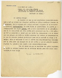 [Carta] 1951 mayo 4, Bilbao, España [a] Juan Mujica, Santiago, Chile