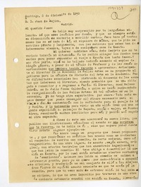 [Carta] 1930 diciembre 8, Santiago, Chile [a] Juan Mujica de la Fuente