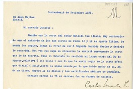 [Carta] 1933 septiembre 6, Santander, España [a] Juan Mujica de la Fuente, Madrid