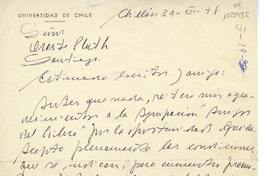[Carta] 1978 agosto 31, Chillán, Chile [a] Oreste Plath  [manuscrito] Sergio Hernández.