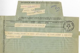 [Telegrama] 1971 octubre 22, Paris, Francia [a] Pablo Neruda  [manuscrito] Edmonde Charles Roux.