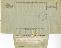 [Telegrama] 1971 octubre 22, Punta Arenas, Chile [a] Pablo Neruda  [manuscrito] Evalterio Agüero.