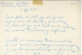 Poemas de toro  [manuscrito] Rafael Morales.