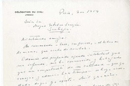 [Carta] 1954 noviembre, Paris, Francia [a] Roque Esteban Scarpa  [manuscrito] Carlos Morla Lynch.