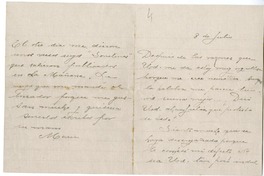 [Carta] [1914] julio 8, Santiago, Chile [a] Julio Munizaga  [manuscrito] María Monvel.