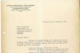 [Carta] 1968 octubre 11, Santiago, Chile [a] Biblioteca Nacional de Chile  [manuscrito] Eugenio Pereira Salas.