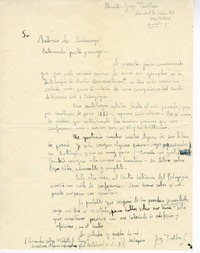 [Carta] [1956] Santiago, Chile [a] Antonio de Undurraga  [manuscrito] Jorge Teillier.