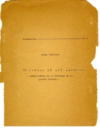 Los poetas de los lares : (nueva visión de la realidad en la poesía chilena) [manuscrito] Jorge Teillier.
