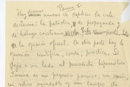 Pascua I  [manuscrito] Joaquín Edwards Bello.