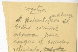 Cogoteros  [manuscrito] Joaquín Edwards Bello.