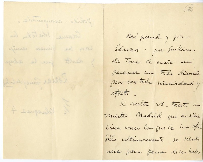 [Carta] 1926 octubre 13, Madrid, España [a] Joaquín Edwards Bello  [manuscrito] Ramón Gómez de la Serna.