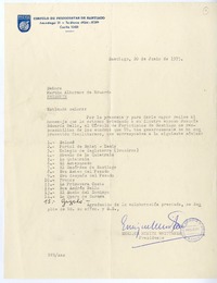 [Carta] 1973 junio 20, Santiago, [Chile][a] Marta Albornoz  [manuscrito] Enrique Munita Whittaker.