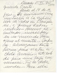 [Carta] 1990 junio 1, Linares, Chile [a] Oreste Plath  [manuscrito] Emma Jauch.