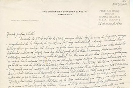 [Carta] 1943 enero 29, Chapel Hill, N.C. [E.E.U.U.] [a] Oreste Plath  [manuscrito] Ralph Steele Boggs.