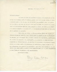 [Carta] 1978 junio 15, Santiago, Chile[a] Oreste Plath  [manuscrito] Roque Esteban Scarpa.