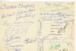 [Tarjeta] 1976 octubre, Santiago, Chile [a] Oreste Plath  [manuscrito] Agrupación Amigos del Libro.