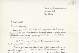 [Carta] [1980], Parroquia Preciosa Sangre, Valdivia, Chile [a] Oreste Plath  [manuscrito] Tomás Hemm.